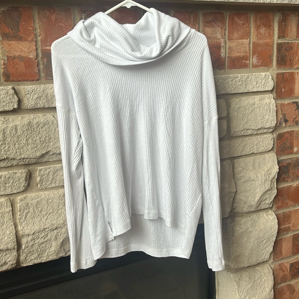 White crow cowl neck long sleeve top